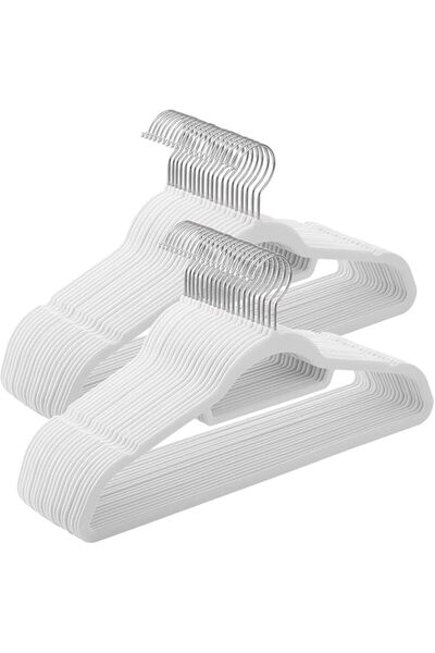 Generic Red Dot Gift®20-Pack White Non-Slip Velvet Hangers & 360 Degree Rotat...
