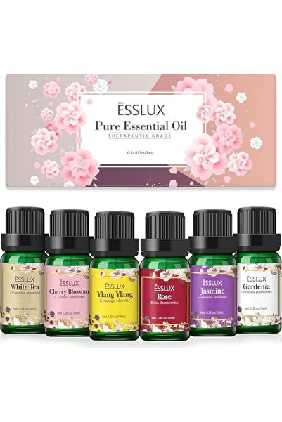 Generic Brand Floral Essential Oils, ESSLUX Pure Flowers Diffuser Oils Set 6x...