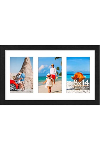 Generic Brand 8x14 Picture Frames Collage, Displays 3Pcs 4x6 Pictures with Ma...