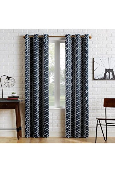 Generic Sun Zero Kenwood Chevron Blackout Grommet Curtain Panel, 40" x 84", N...