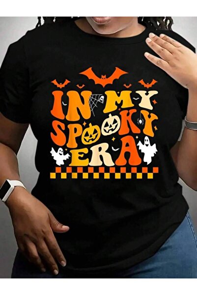 kai22 تي شيرت In My Spooky Era Ghost Groovy Hippie Halloween باللون الأسود