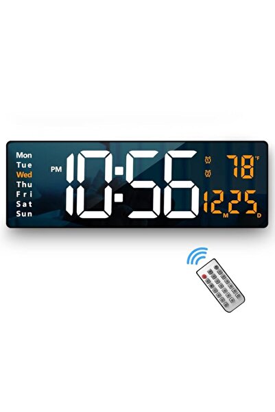 Generic Brand Digital Wall Clock Large Display, 16.2 Inch, LED Digital Clock ...