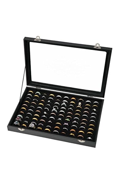 Generic Brand 100 Slots Ring Box Storage Organizer Jewelry Ring Display Case ...