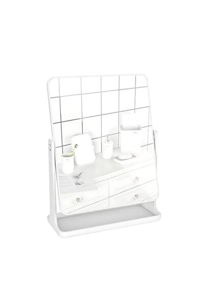 Generic Brand FEELINGS Square Makeup Mirror | White Desktop Vanity Mirror | 3...