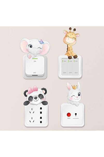 Generic Brand Tazweeq Light Switch Label, 6 Different Cartoon Little Animals,...