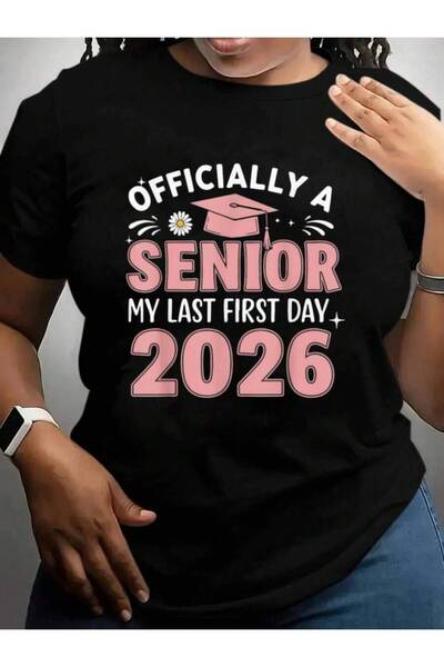 23ERVA تي شيرت My Last First Day Class Of Senior 2026 Back To School أسود برس...