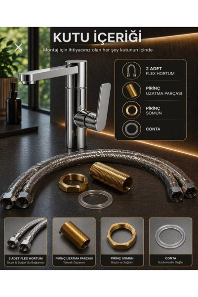 ESHOME Lux Premium Silva 360 °   Swivel Spout Bathroom Sink Faucet Fountain Tap