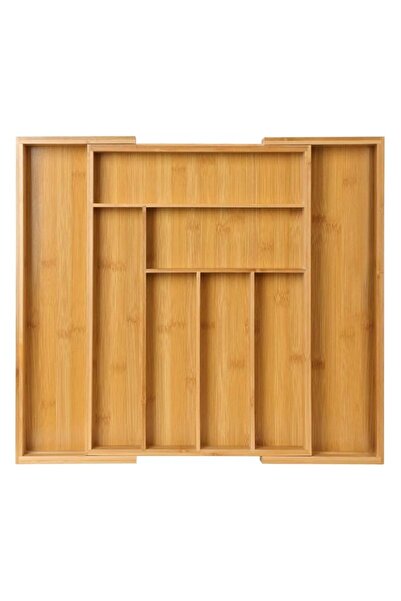 Generic Silverware Drawer Organizer, Multifunctional Bamboo Drawer Kitchen Ut...