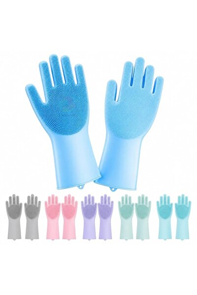 Generic LAVISH Waterproof Silicone Dishwashing Gloves, 1 Pair Reusable Magic ...