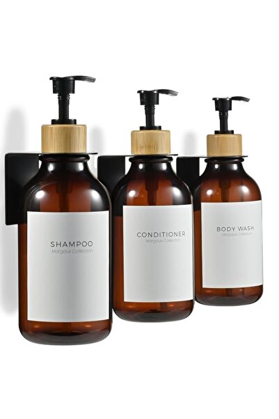 Generic Wall Mounted Soap Dispenser Set for Shampoo and Conditioner, Drill-Fr...
