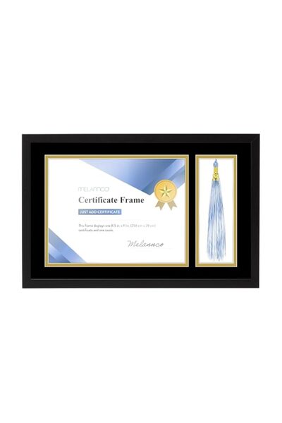 Generic Brand Melannco 18.8x12.1 Inch Black Wood Diploma Frame With Tassel Ho...
