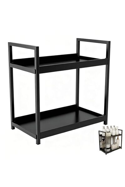 Generic 2 Tier Black Counter Shelf,Bathroom Counter Organizer,Organizers for ...