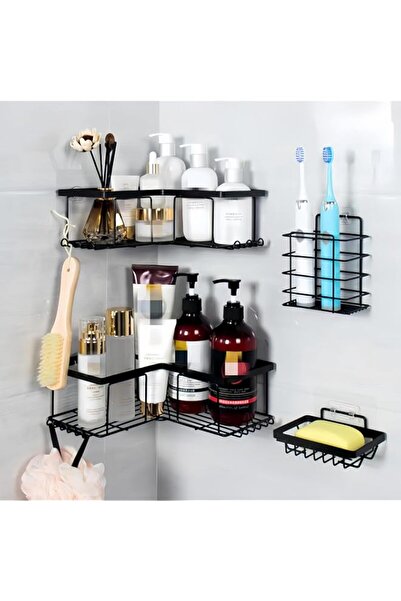 Generic Corner Adhesive Shower Caddy, with Soap Holder toothbrush holder and ...