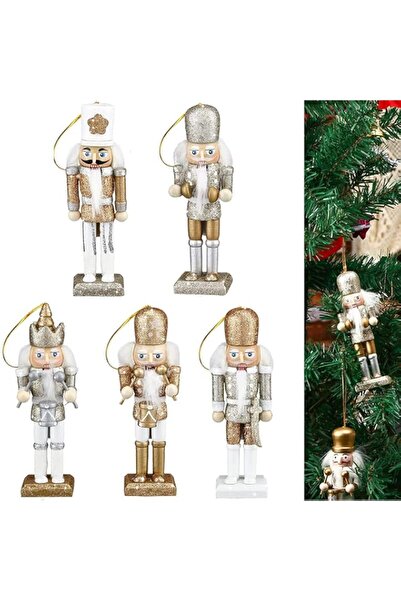 Generic Brand 5 Pcs Christmas Nutcracker Ornaments, Wooden Hanging Decoration...