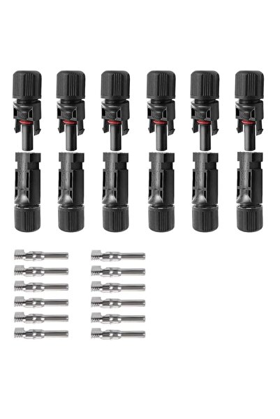 Generic 12 Pieces Solar Connectors MC4 Solar Panel Cable Connectors with Span...