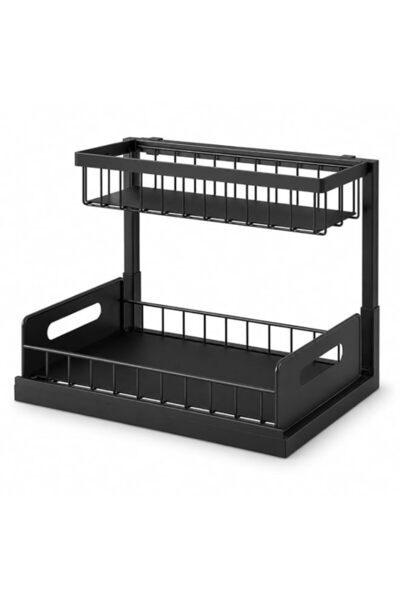 Generic Under Sink Storage Organizer 2 Tier – No Drilling Bathroom Cabinet Sh...