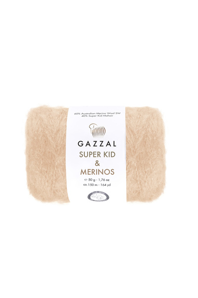 GAZZAL İPLİK Gazzal Super Kid Merinos – Mohair and Merino Wool Blended Hand K...