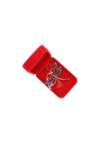ButicCochet Broșă Martisor, Buticcochet, metal, Libelulă, 6x5 cm, Multicoloră...