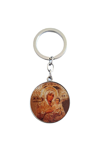 Bestgifts Γυάλινο μπρελόκ διπλής όψης (Παναγία Ιεροσολυμητισσα)