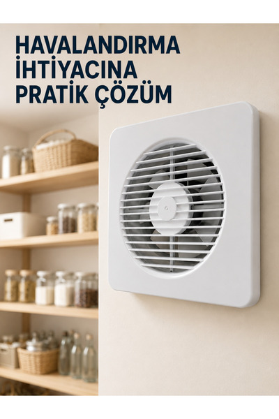 FAROUKİ 150 mm Dekoratif Aspiratör 20,8 x 20,8 cm 20 W 320 m³/h Duvar ve Tava...