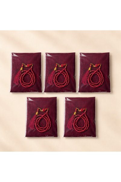 lifestyling 5-Piece Esarp 99-Piece Glass Pearl Prayer Beads for Mawlid, Avail...