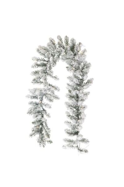 inart Ghirlandă înzăpezită cu LED, verde/alb, L180 cm, 120 vârfuri
