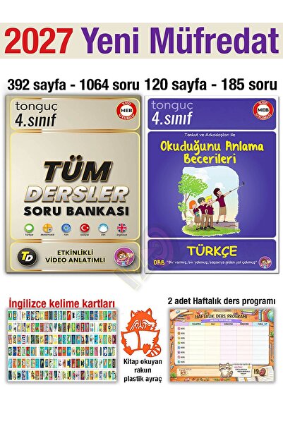 Tonguç Yayınları 4. Sınıf Tüm Dersler 2027 Soru Bankası Türkçe Okuduğunu Anla...