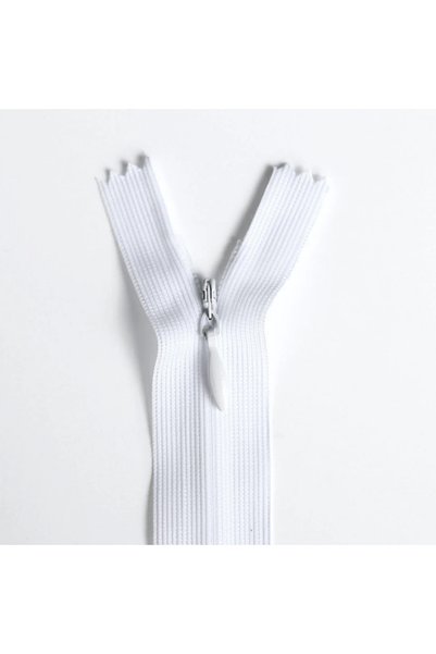 ŞF Şeref Fermuar 55cm White Concealed Zipper 10 Pieces