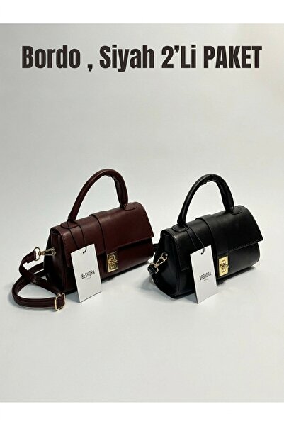 Beshora Martha Black, Burgundy Matte Women's Shoulder and Shoulder Bag