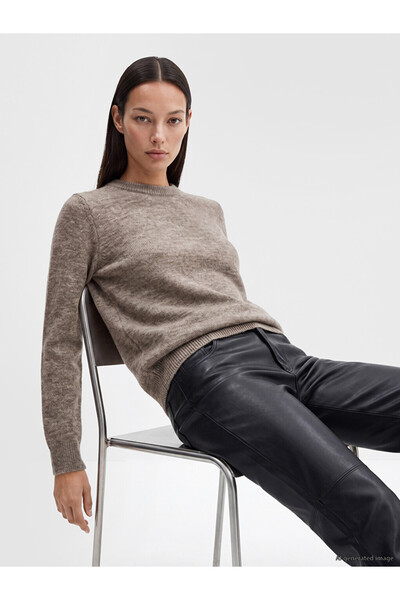 LC Waikiki Lcw Everyday Brown Crew Neck Women's Knitwear Sweater
