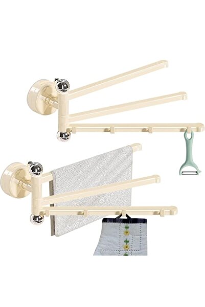 Generic Tazweeq 2Pcs Swivel Suction Cup Towel Bar, Swing Arms 270°Rotation Wa...