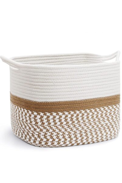 Generic ABenkle Medium Rope Storage Basket, Soft Cotton Woven Storage Bins Ba...