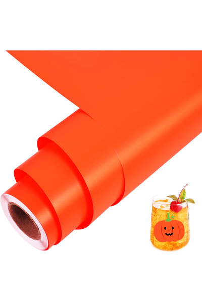 Generic Brand Neon Orange Permanent Vinyl 12" x 40 FT Matte Orange Adhesive V...