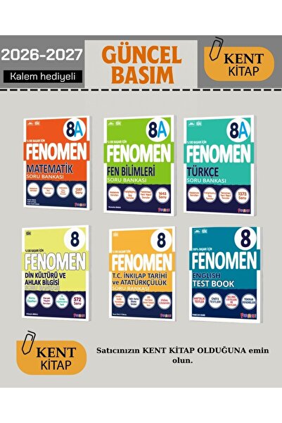 Fenomen Yayıncılık 8. Sınıf LGS 6’lı A Set – Matematik - Türkçe - Fen Bilimle...
