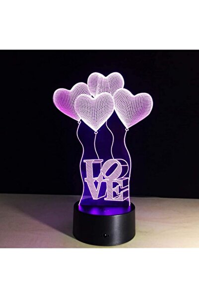 Generic OGHVBP 3D night light Love Balloon Optical Illusion 3D Lamp Colorful ...