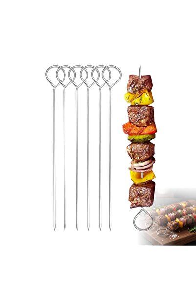 Generic Kebab Skewers, 20Pcs Stainless Steel Metal Reusable Grilling Sticks S...