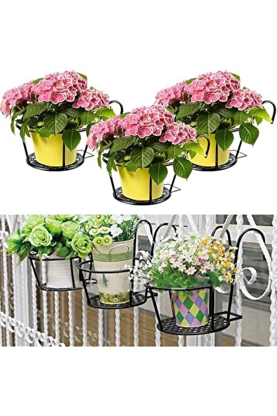 Generic URbazaar 3 Pcs Metal Iron Hanging Flower Pots Brackets,Hanging Plant ...
