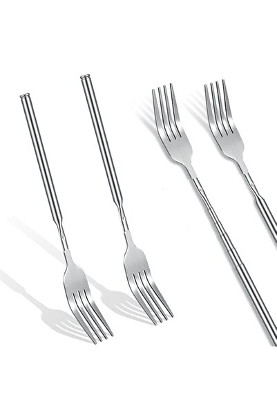 Generic Bukela Dinner Extendable Fork 2 Pcs Stainless Steel Adjustable BBQ Te...
