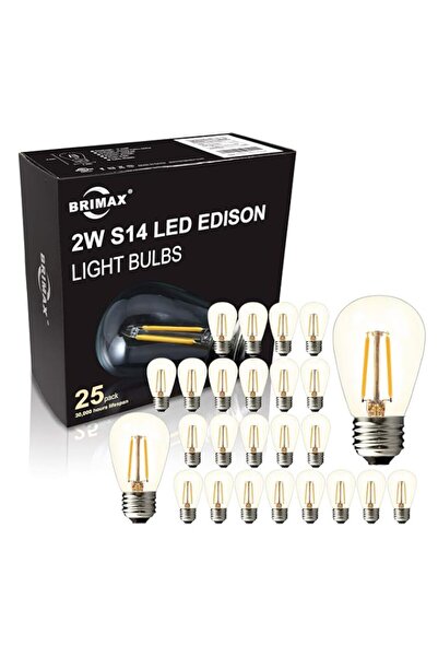 Generic BRIMAX 25PACK 2W S14 LED Outdoor Edison Light Bulbs for String Light ...