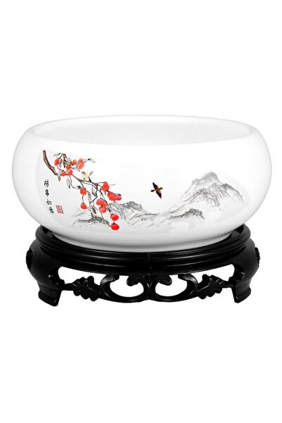 Generic Toddmomy Hydroponic Bowl Pot with Base 6.50In Round Decorative Flower...