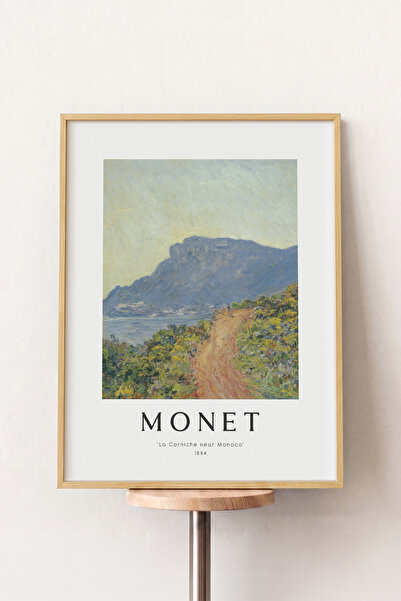 Pena Tablo Claude Monet - La Corniche near Monaco Ahşap Çerçeveli Tablo - San...