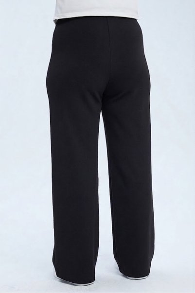 Phorto Inner Belt Lycra Loose Leg Comfortable Fit Plus Size Women's Pants - Black 6XL