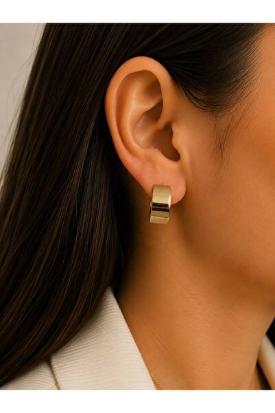 stainless steell Flat Plate Ring Form Steel Earrings