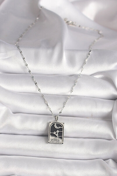 online kapsulavm avm alışveriş 316L Steel Silver Color Zircon Stone Moon Figu...