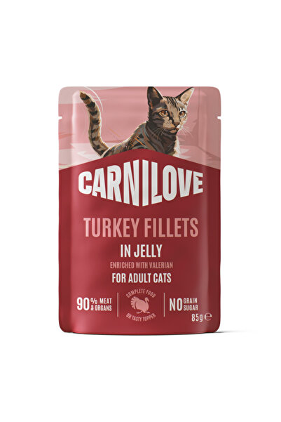 Carnilove Patee pentru pisici în jeleu cu curcan și valeriană 85 g