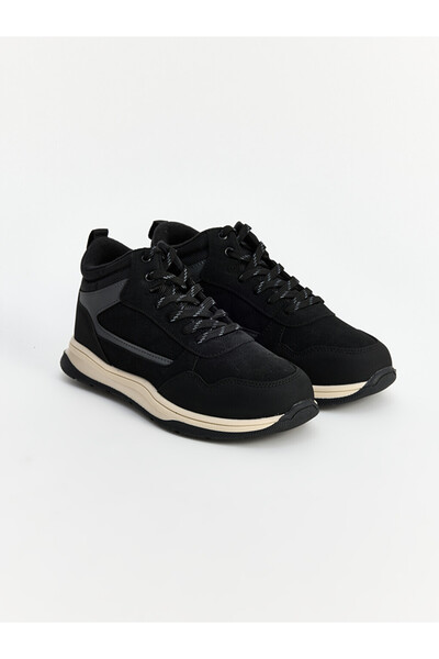 LC Waikiki Lcw Steps Black Suede Look High-Top Boys' Sports Shoes