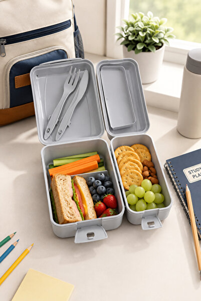 EMİLA HOME Takeaway 1300 ml Lunch Box Set & Lunch Box Lunch Box & Two Compart...