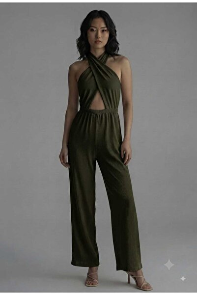 Jack & Noah Women's Mykonos Cross-Neck Wide-Leg Pants Dress