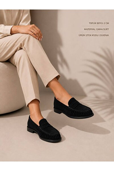 Trendlov Olvenia Genuine Cowhide Suede Loafer – 2 cm