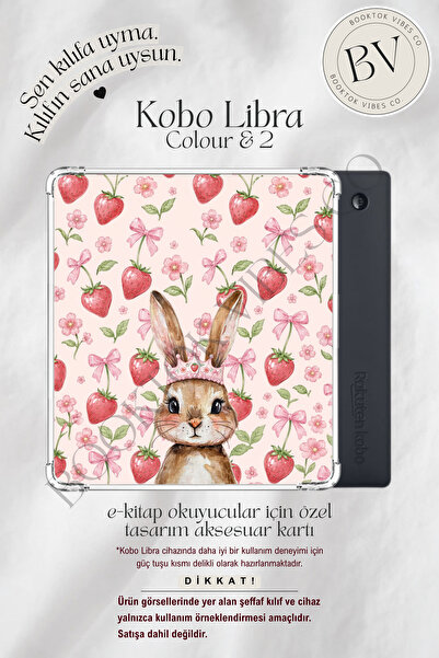 BookTok Vibes Co. Çilek Prensesi Bunny Insert - Kindle ve Kobo E-Kitap Okuyuc...